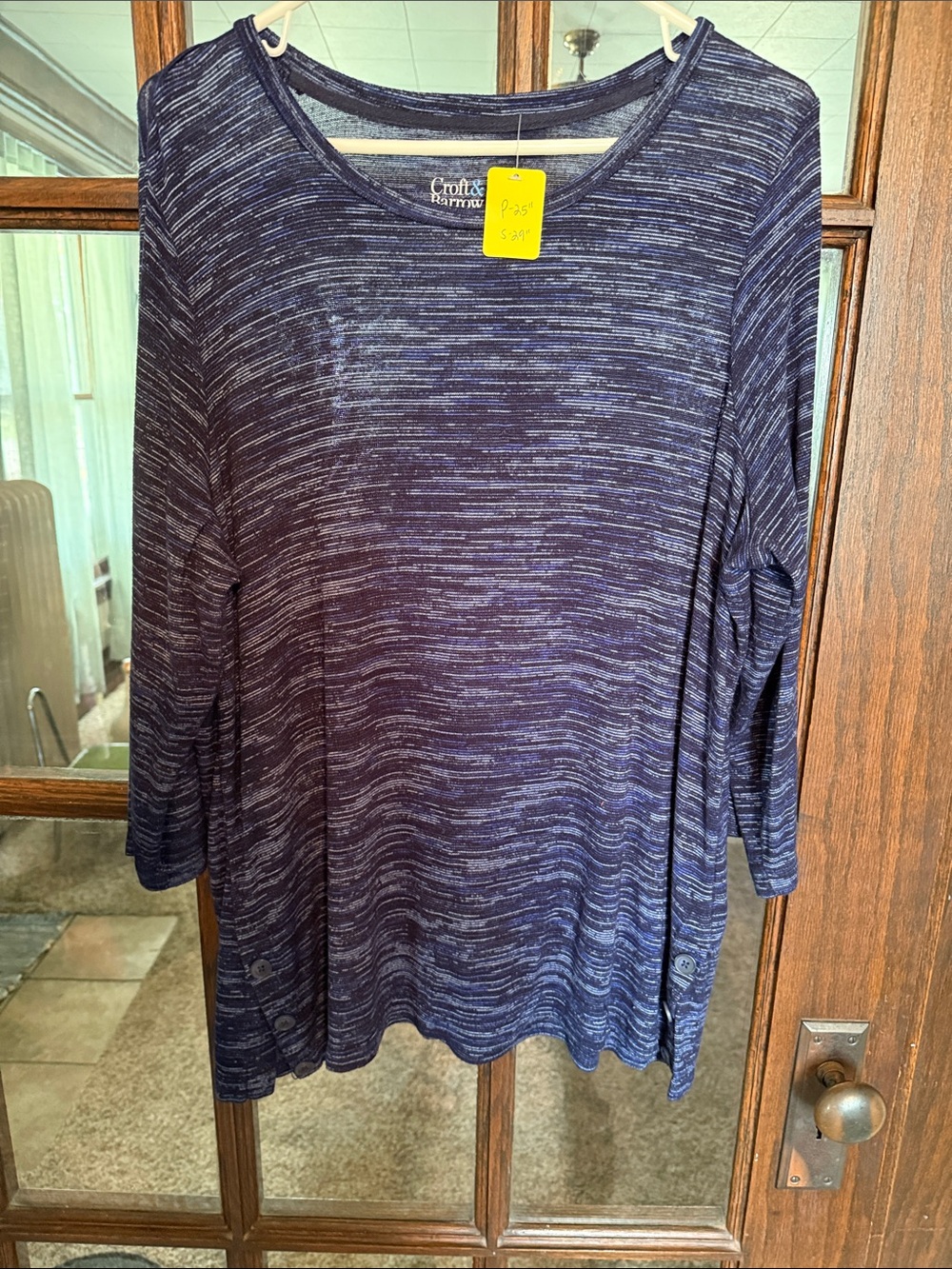 croft & barrow Navy Space-Dye Long Sleeve Tunic